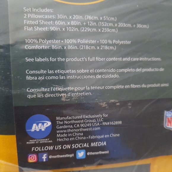 Green Bay Packers NFL Queen 5 Pc Comforter Bedding Set Fitted Flat Sheets 2020 - Picture 3 of 3